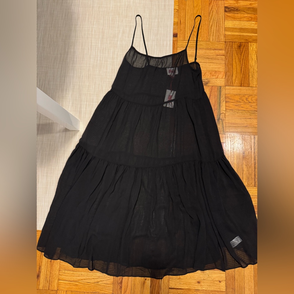 SOLID & STRIPED Black Sheer Dress